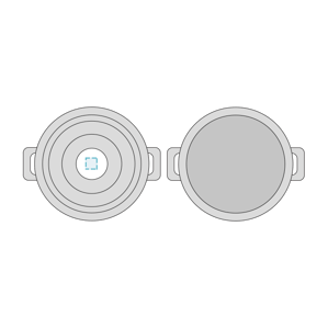 Schmiedeeisen-Kasserolle mit schwarzem Deckel